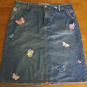 Gap denim butterfly jean skirt
